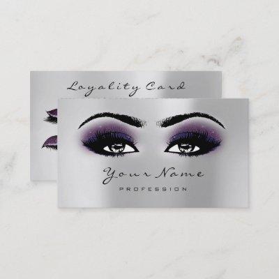 Loyalty Card 10 Makeup Lashes Extension Gray Plum