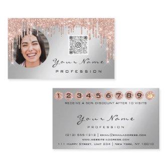 Loyalty Card 10 Punch Crown Silver QR Logo Photo
