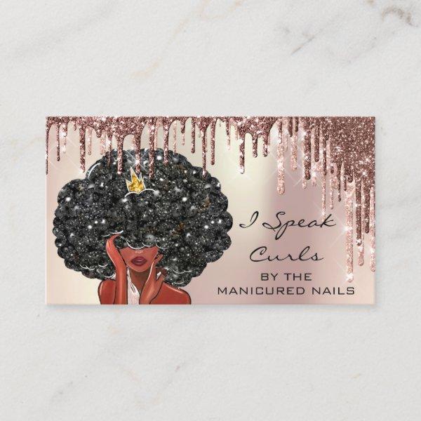 Loyalty Card 10 Punch Curly Hairdresser Drips