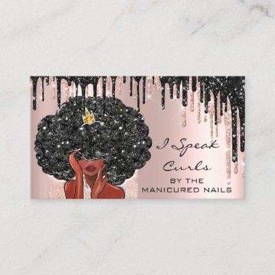 Loyalty Card 10 Punch Curly Hairdresser Rose