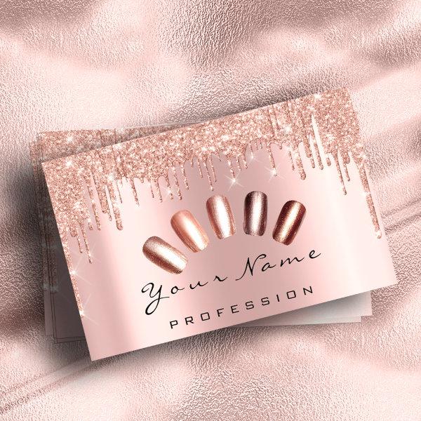 Loyalty Card 10 Punch Golden Crown Rose Nails