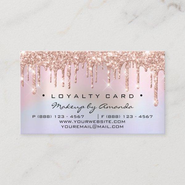 Loyalty Card 6 Punch Makeup Artist Rose holograph