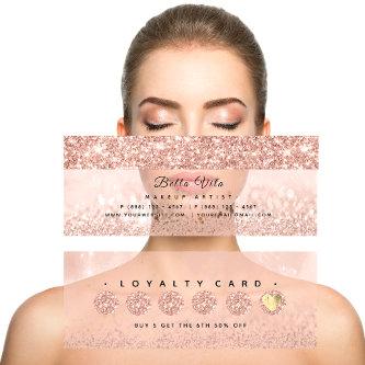 Loyalty Card 6 Punch Makeup Beauty Heart RoseSpark