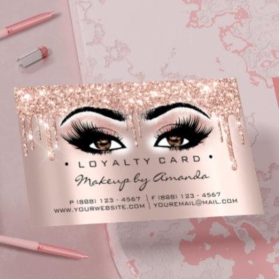 Loyalty Card 6 Punch Makeup Lashes Heart Rose Brow