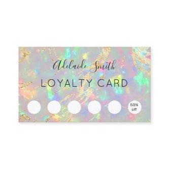 loyalty card faux iridescent crystal opal