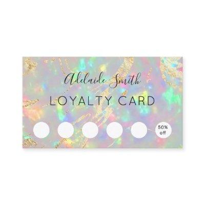 loyalty card faux iridescent crystal opal