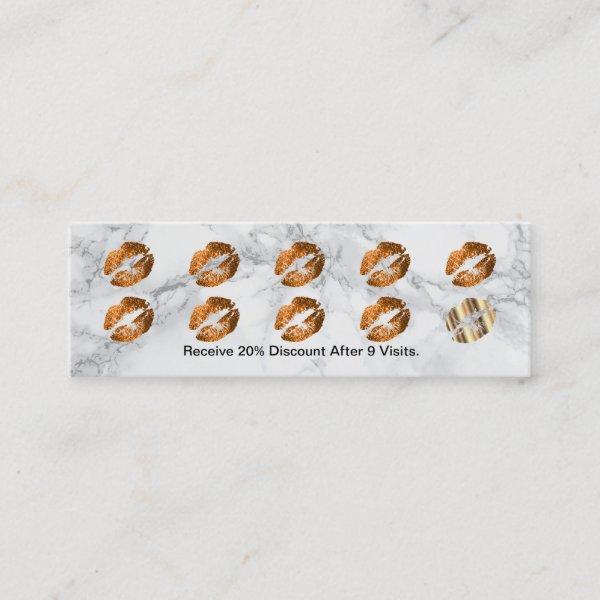 Loyalty Punch Card -Copper Glitter and Marble