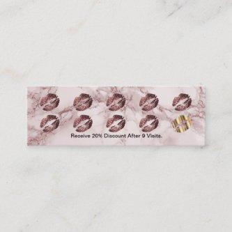 Loyalty Punch Card - Dark Rose Glitter and Marble