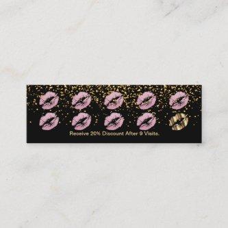 Loyalty Punch Card - Pink Glitter and Gold 3