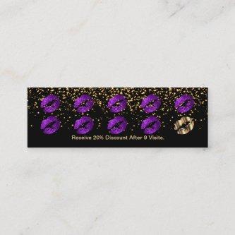 Loyalty Punch Card - Purple Glitter Lips 💋