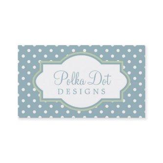 Lt. Blue Green & White Polka Dot