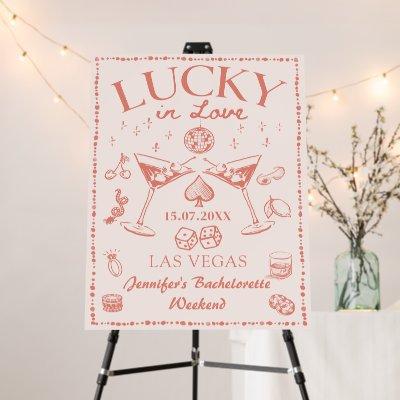 Lucky in Love Bachelorette Party Welcome Foam Board