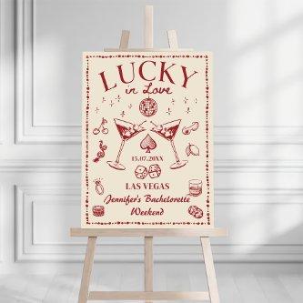 Lucky in Love Playing Card Bachelorette Welcome Foam Board