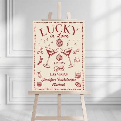 Lucky in Love Playing Card Bachelorette Welcome Foam Board