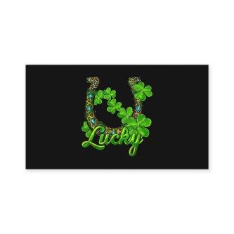 Lucky Shamrock Horseshoe Funny Horse St Patricks D