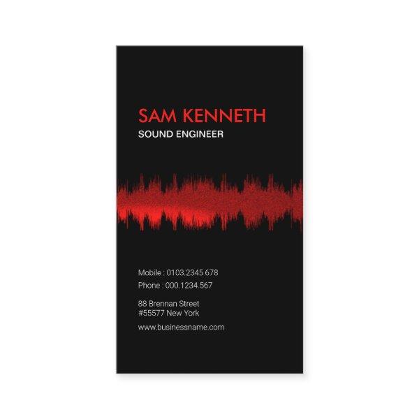 Luminous Grainy Red Wave Sound Engineer