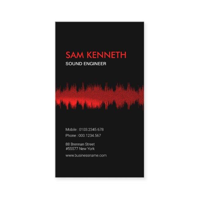 Luminous Grainy Red Wave Sound Engineer