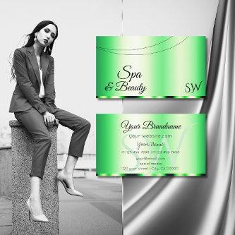 Luminous Green Glamorous with Initials Stylish