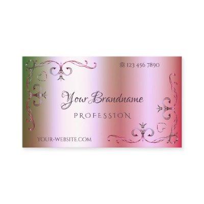 Luminous Pink and Green Gradient Ornamental Ornate