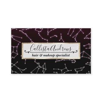 Luminous Purple White Zodiac Constellation Stars