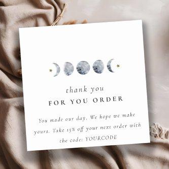 Lunar Celestial Moon Phase Thank You For Order Square