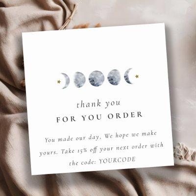 Lunar Celestial Moon Phase Thank You For Order Square