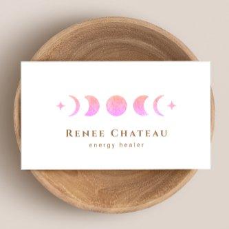 Lunar Pink Ombre Moon Phases Reiki Practitioner