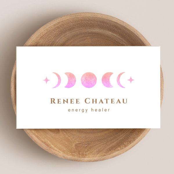 Lunar Pink Ombre Moon Phases Reiki Practitioner