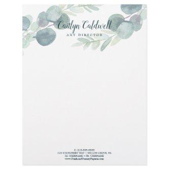 Lush Greenery and Eucalyptus Art Letterhead