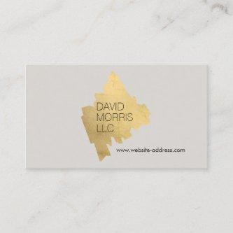 Luxe Abstract Gold Brushstroke Logo on Tan