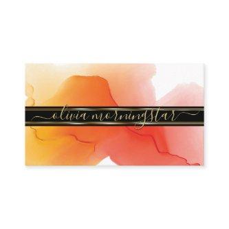 Luxe Abstract Watercolour Ink Blots Coral