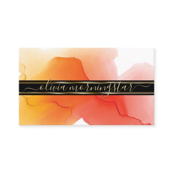 Luxe Abstract Watercolour Ink Blots Coral