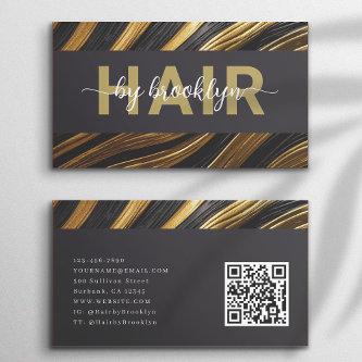 Luxe Black Gold Hair By Stylist QR Code