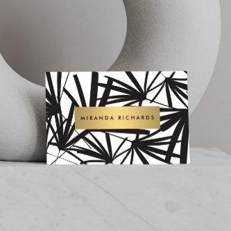 Luxe Bold Black and White Palm Leaves