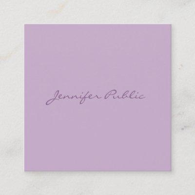Luxe Elegant Handwritten Script Modern Purple Chic Square