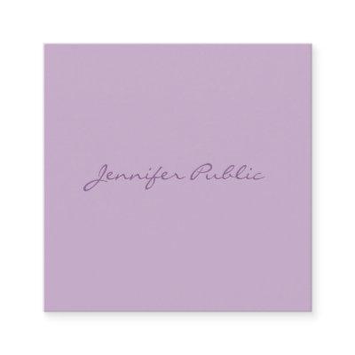 Luxe Elegant Handwritten Script Modern Purple Chic Square