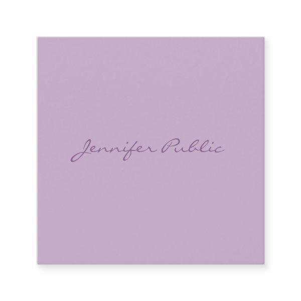 Luxe Elegant Handwritten Script Modern Purple Chic Square