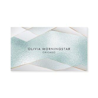 Luxe Elegant Ocean Aqua Blue Gold White Facets