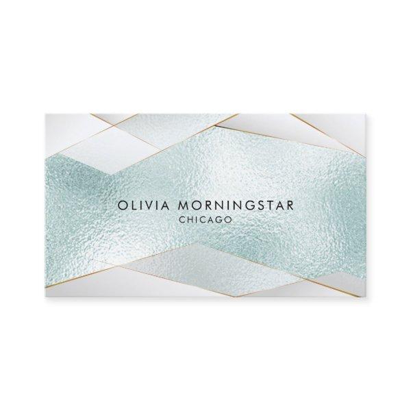 Luxe Elegant Ocean Aqua Blue Gold White Facets