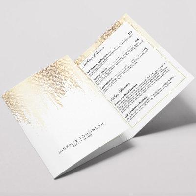 Luxe Faux Gold Confetti Rain Pattern Brochure