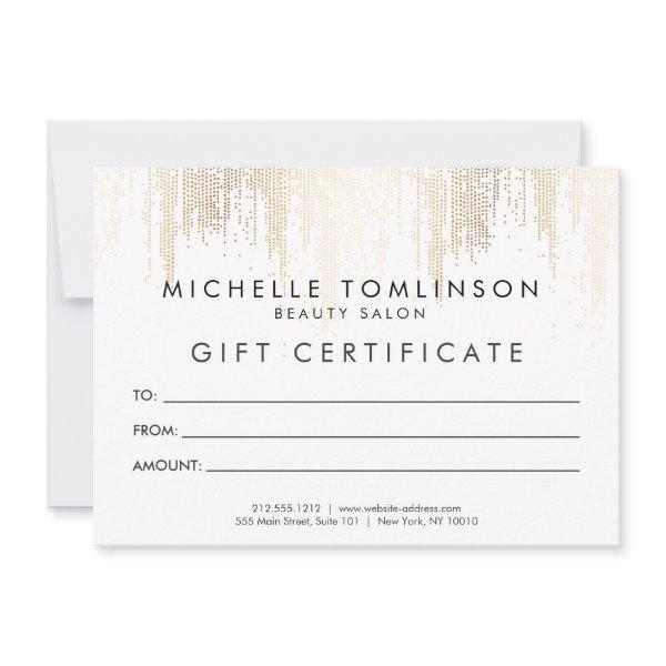 Luxe Faux Gold Confetti Rain Pattern Gift Card