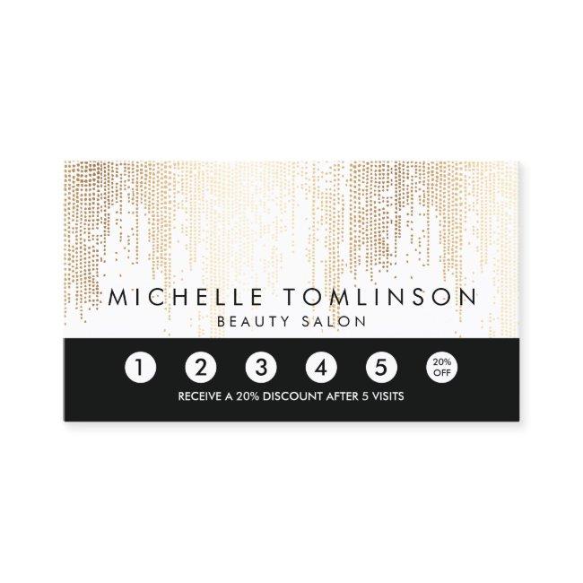Luxe Faux Gold Confetti Rain Pattern Loyalty Card