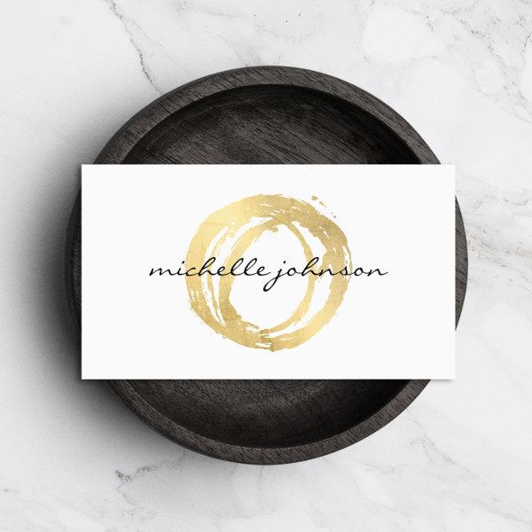 Luxe Faux Gold Painted Circle Designer Logo