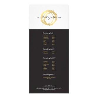 Luxe Faux Gold Painted Circle Designer Logo Rack Card