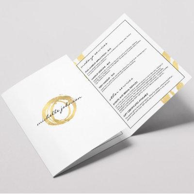 Luxe Faux Gold Painted Circle Logo Brochure