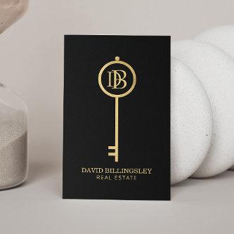 Luxe Faux Gold Skeleton Key Monogram Realtor