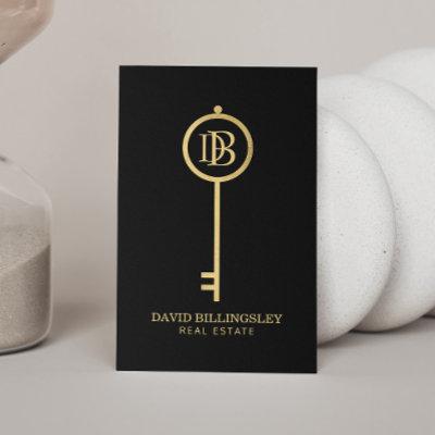 Luxe Faux Gold Skeleton Key Monogram Realtor