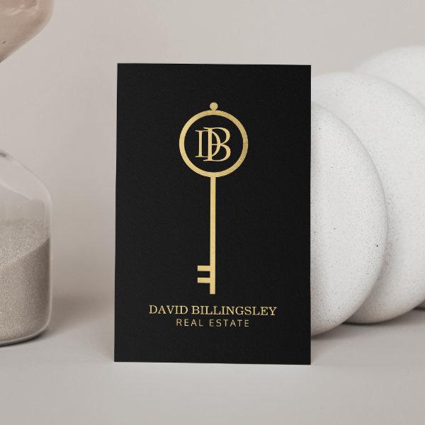 Luxe Faux Gold Skeleton Key Monogram Realtor