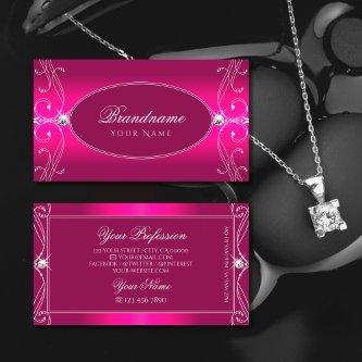 Luxe Glam Pink Ornate Sparkling Diamonds Ornaments