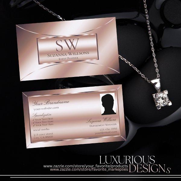 Luxe Glam Rose Golden Chic with Monogram and Photo